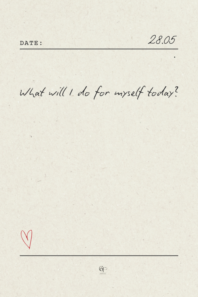Open journal page with the handwritten prompt “What will I do for myself today?”, illustrating the idea of choosing one important task as part of  Morning Rituals to Do Before Checking Your Phone.